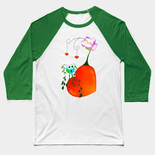 Earth, Heart, Flower Baseball T-Shirt